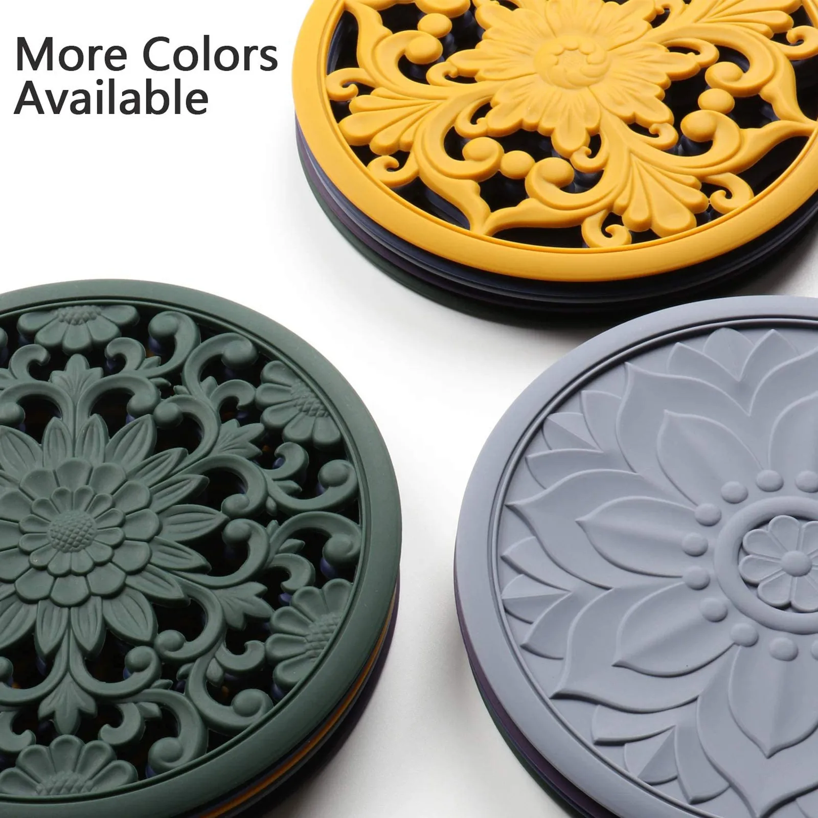 3PCS Silicone Insulation Mat Set Hollow-Out Carved Flower Kitchen Hot Pad Mat Multi-Use Heat Resistant AntiSlip Dining Table #
3PCS Silicone Insulation Mat Set Hollow-Out Carved Flower Kitchen Hot Pad Mat Multi-Use Heat Resistant AntiSlip Dining Table #