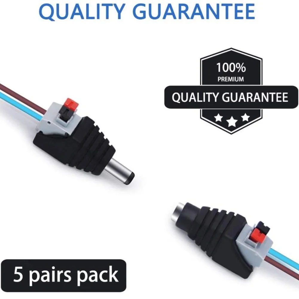 3 5 10 Pairs Male Female Connector DC Power Adapter 12V DC Power Plug Cable Connectors For Strip Light CCTV Camera 5.5mm x 2.1mm
3 5 10 Pairs Male Female Connector DC Power Adapter 12V DC Power Plug Cable Connectors For Strip Light CCTV Camera 5.5mm x 2.1mm