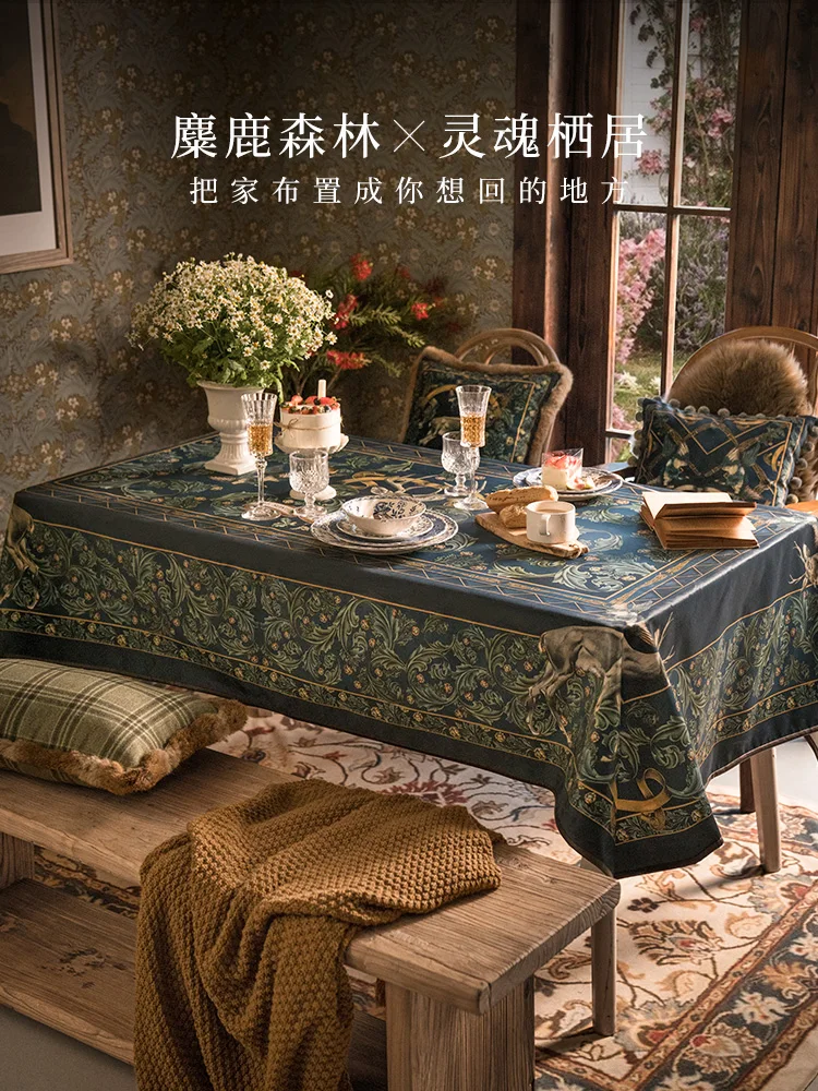 Retro Tablecloth European Style Tablecloth Rectangular Dining Table Fabric Tea Table Cover Cloth High Sense
Retro Tablecloth European Style Tablecloth Rectangular Dining Table Fabric Tea Table Cover Cloth High Sense