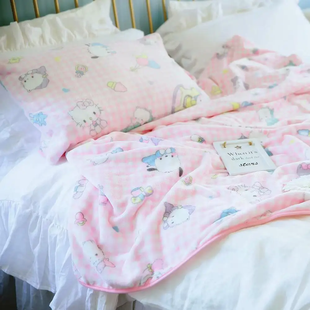 Модное плюшевое одеяло Hello Kitty домашнее милое украшение для комнаты подарок на