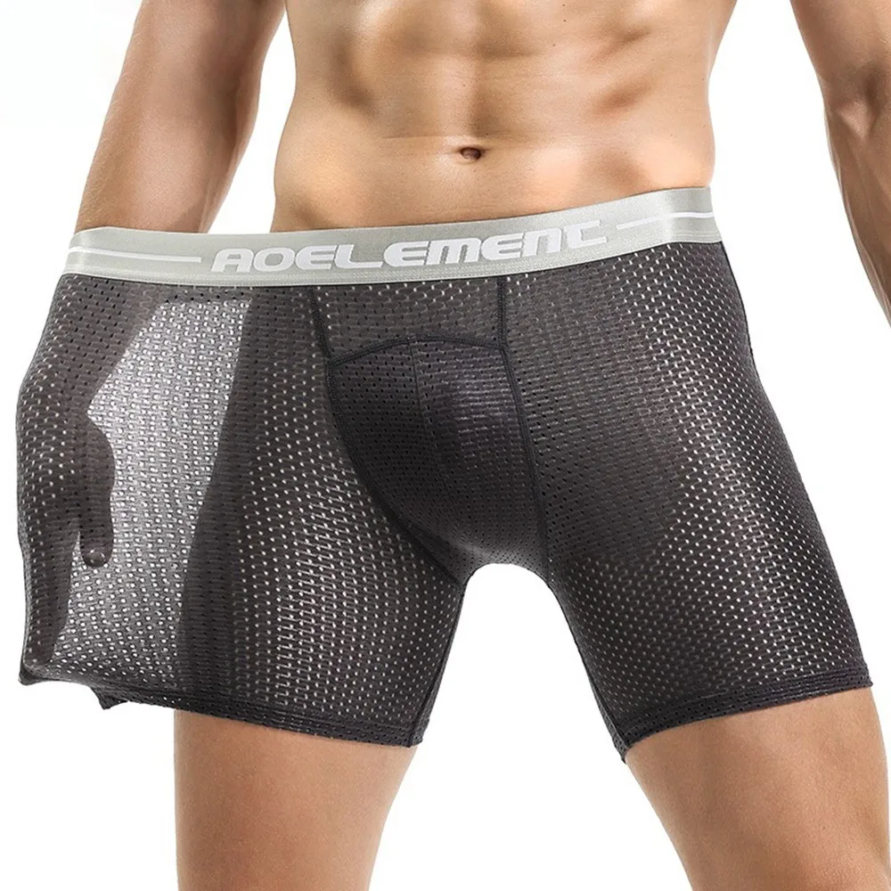 Ice Silk Fitness Long Underwear Comfortable Men Bulge Pouch Underpants Mesh Sexy Pull Stretch Boxers Sportswear Male Panties
Ice Silk Fitness Long Underwear Comfortable Men Bulge Pouch Underpants Mesh Sexy Pull Stretch Boxers Sportswear Male Panties