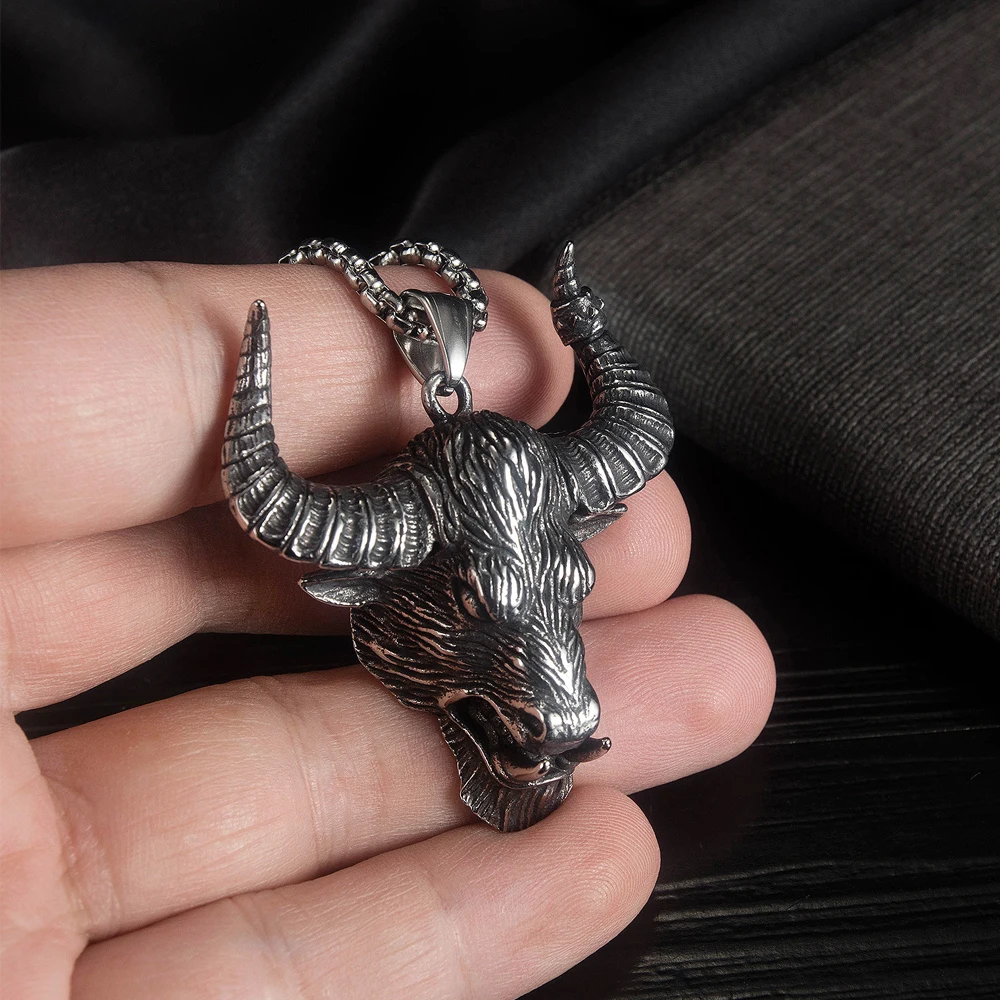 Gothic Satan Skull Pendant Men's Chain Retro Stainless Steel Cyclist Skull Sheep Head Necklace Pendant Fashion Jewelry Gift
Gothic Satan Skull Pendant Men's Chain Retro Stainless Steel Cyclist Skull Sheep Head Necklace Pendant Fashion Jewelry Gift