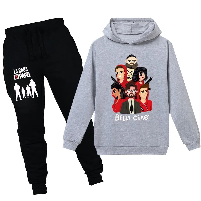 2020 La Casa De Papel Cartoon Print Wholesale Clothes Hoodies+pants Two Piece Sets Baby Kids Sweatshirts Casual Clothing Roupas
2020 La Casa De Papel Cartoon Print Wholesale Clothes Hoodies+pants Two Piece Sets Baby Kids Sweatshirts Casual Clothing Roupas