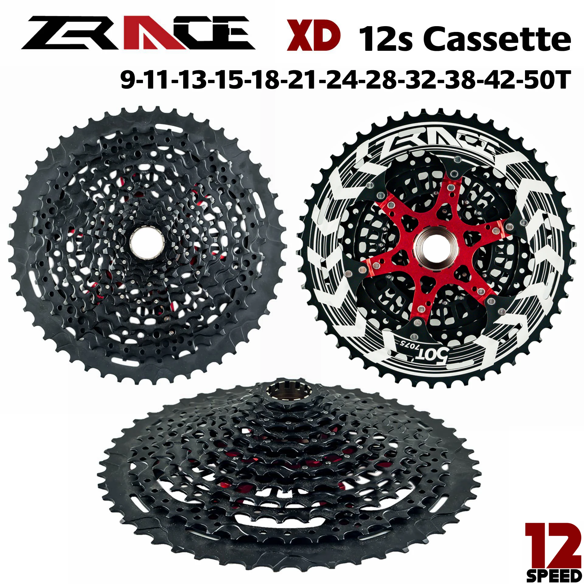 ZRACE ALPHA 12s XD Cassette 12 Speed MTB bike freewheel 9-50T - Black,compatible SRAM XD freehub, XX1 X01 GX NX Eagle
ZRACE ALPHA 12s XD Cassette 12 Speed MTB bike freewheel 9-50T - Black,compatible SRAM XD freehub, XX1 X01 GX NX Eagle