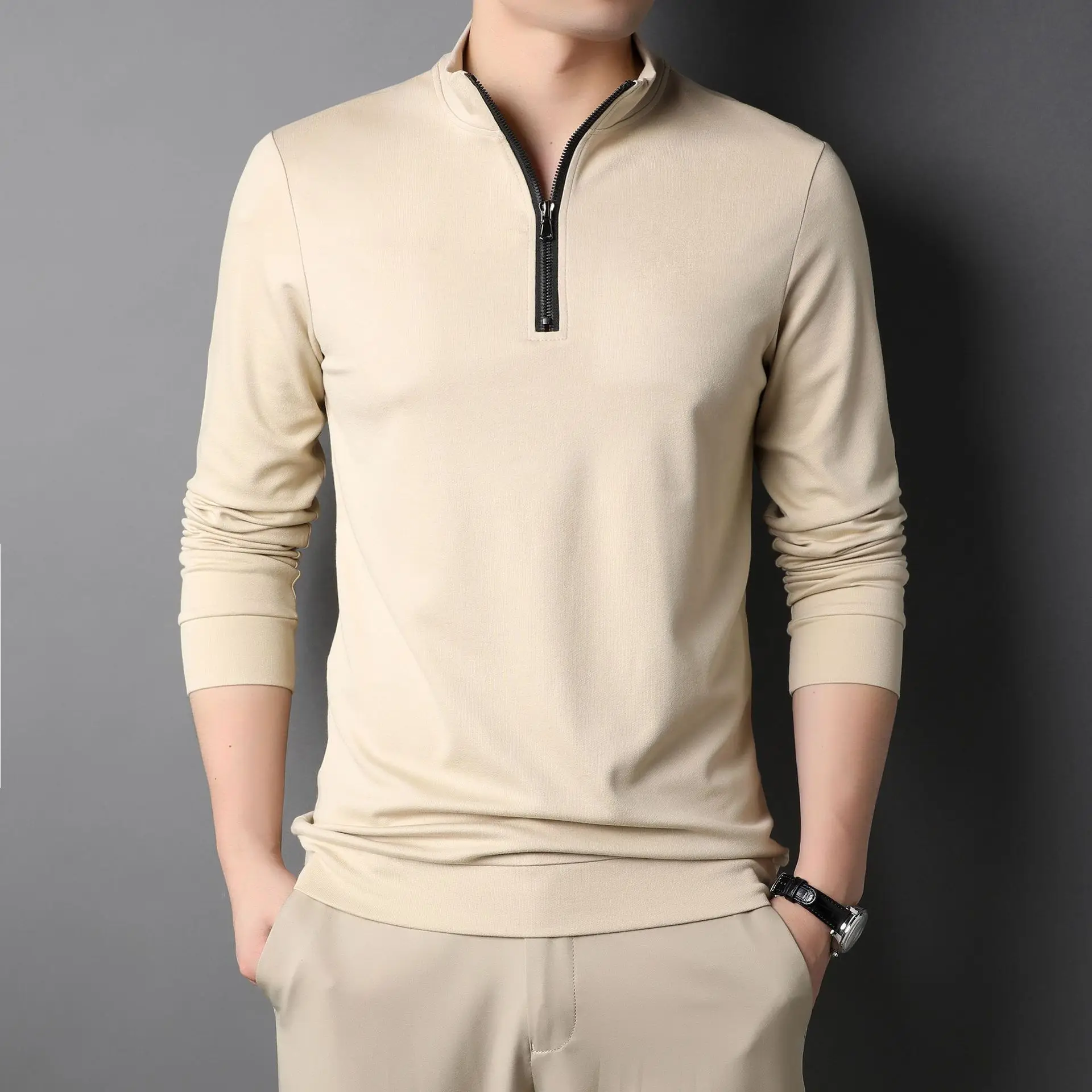 High-quality Men's Spring and Autumn Men's Long-sleeved Sweater Youth Casual Stand-up Collar Half Zipper T-shirt Men's Top
High-quality Men's Spring and Autumn Men's Long-sleeved Sweater Youth Casual Stand-up Collar Half Zipper T-shirt Men's Top