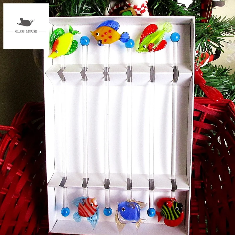 6pcs New custom glass Cocktail Drink Stirrer Swizzle Stick coffee stirrer Bar tableware glass Tropical fish ornament drink mixer
6pcs New custom glass Cocktail Drink Stirrer Swizzle Stick coffee stirrer Bar tableware glass Tropical fish ornament drink mixer