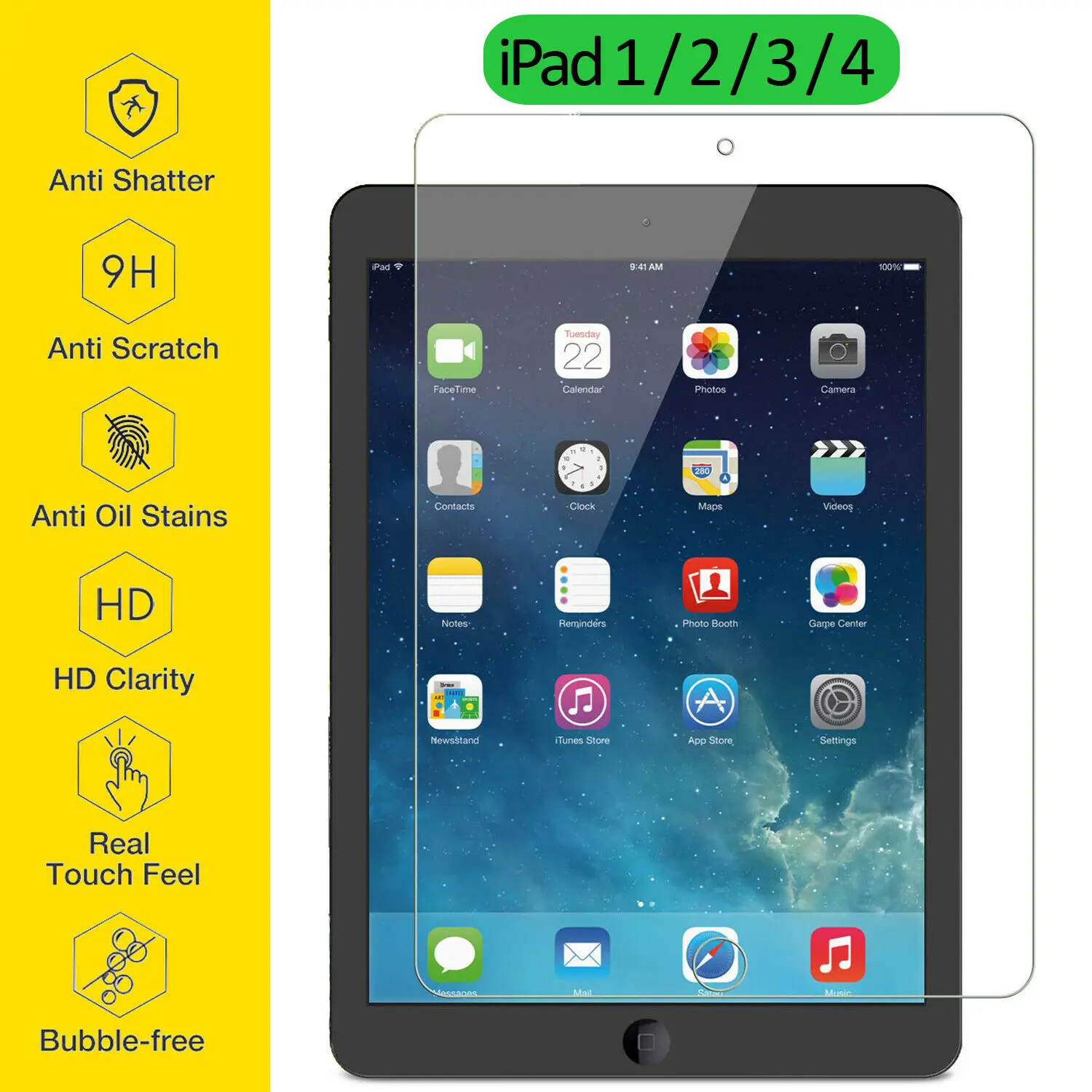Ультратонкая прозрачная защитная пленка из закаленного стекла для Apple iPad 1 2 3 4 Gen
Ультратонкая прозрачная защитная пленка из закаленного стекла для Apple iPad 1 2 3 4 Gen