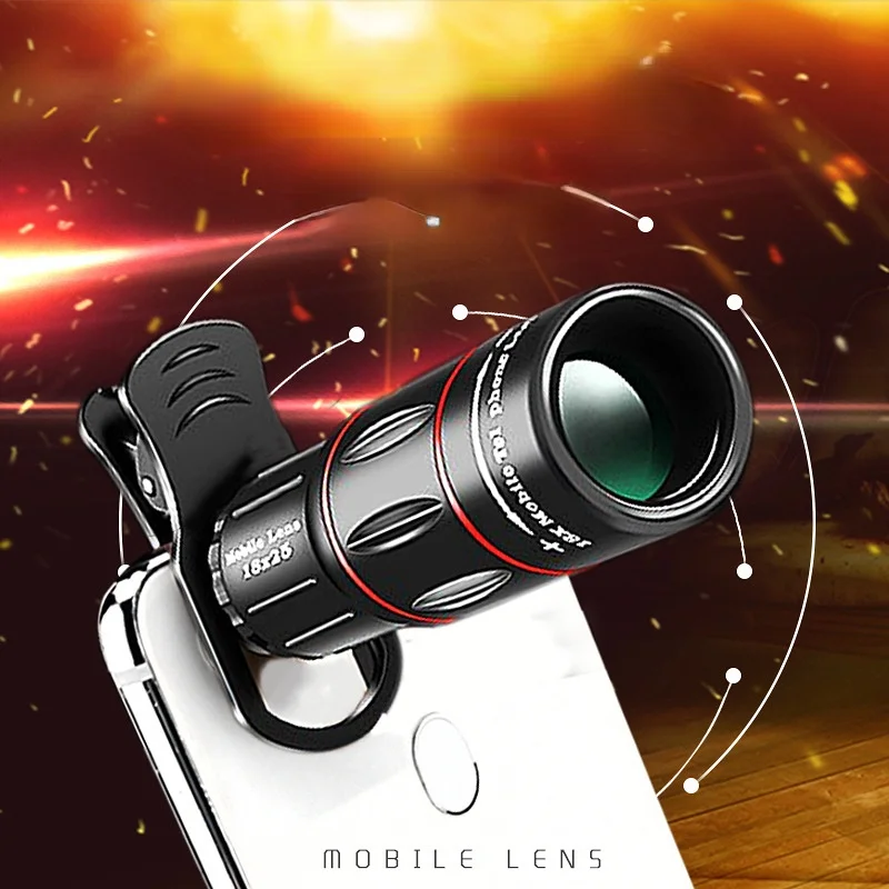 Mobile phone telescope 18x25 telephoto HD camera without dark angle single lens zoom mobile phone clip camera telescope
Mobile phone telescope 18x25 telephoto HD camera without dark angle single lens zoom mobile phone clip camera telescope