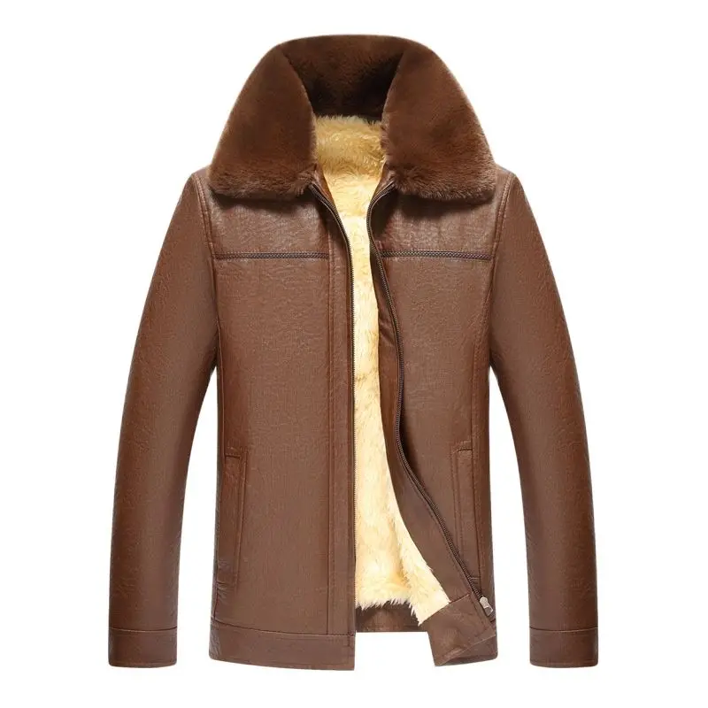 Big fur collar new fleece winter slim PU leather jacket men 2021 middle-aged and elderly warm jacket Overcoat Faux Leather Coats
Big fur collar new fleece winter slim PU leather jacket men 2021 middle-aged and elderly warm jacket Overcoat Faux Leather Coats