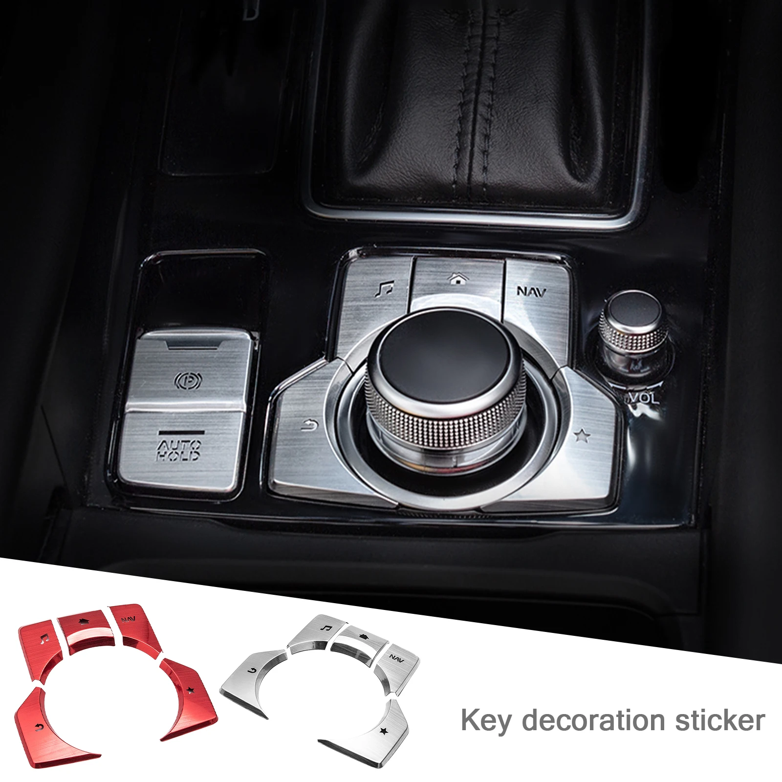 

Car Aluminum Multimedia Button Cover Frame Trim Sticker for Mazda 3 Axela CX-4 CX-5 LHD Accessories
