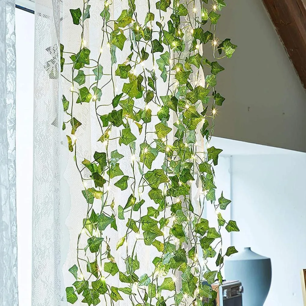 Leaf Garland Lamp For New Year Solar Powered Ivy Vine LED Fairy String Wreath Lights For Christmas Wedding Party Green Decor
Leaf Garland Lamp For New Year Solar Powered Ivy Vine LED Fairy String Wreath Lights For Christmas Wedding Party Green Decor