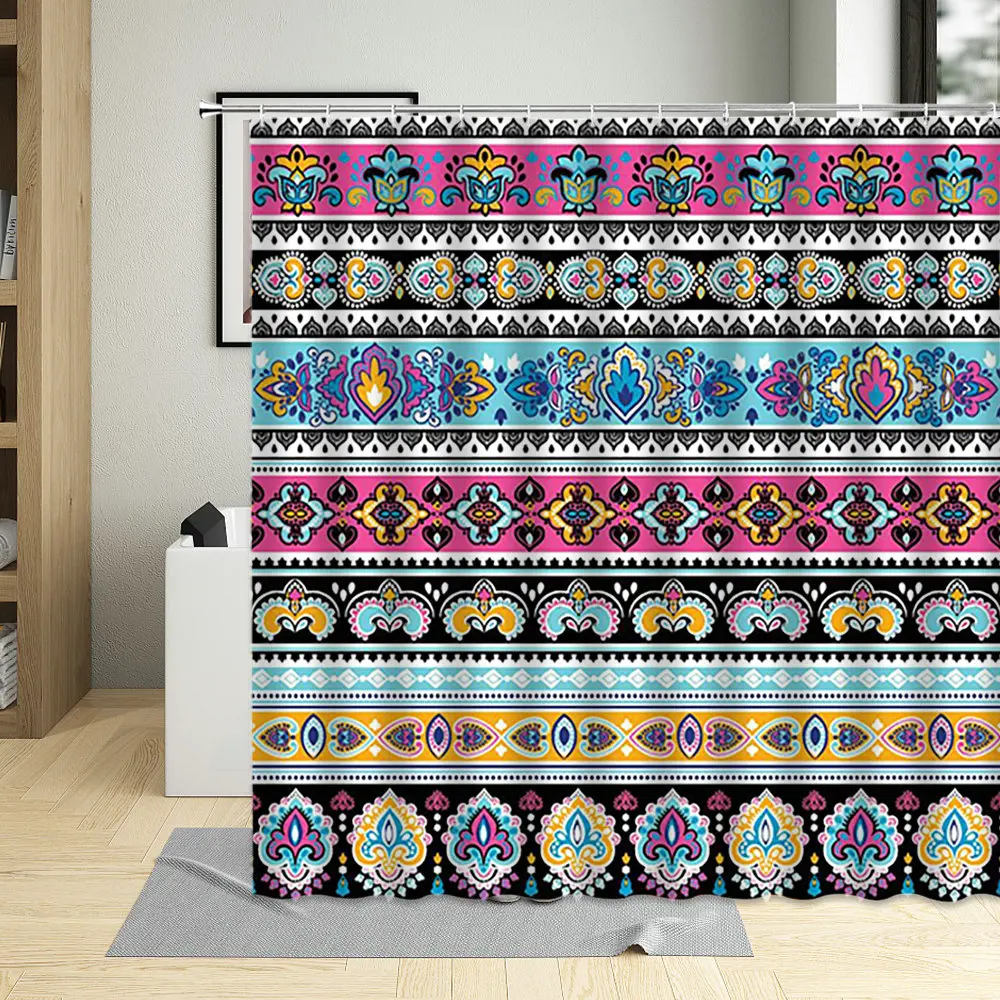 Colorful Bohemia Ethnic Style Shower Curtain Waterproof Geometric Pattern Curtains Screen Polyester Home Decoration With Hooks
Colorful Bohemia Ethnic Style Shower Curtain Waterproof Geometric Pattern Curtains Screen Polyester Home Decoration With Hooks