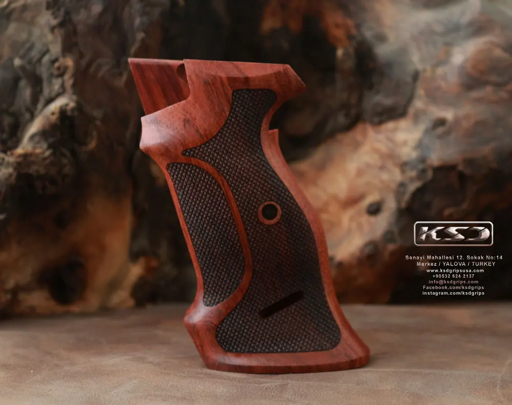 KSDGrips SIG P210 Target S Heavy Frame P210-5 / P210-6 (with lanyard ring) Compatible Rosewood Grip for Replacement
KSDGrips SIG P210 Target S Heavy Frame P210-5 / P210-6 (with lanyard ring) Compatible Rosewood Grip for Replacement