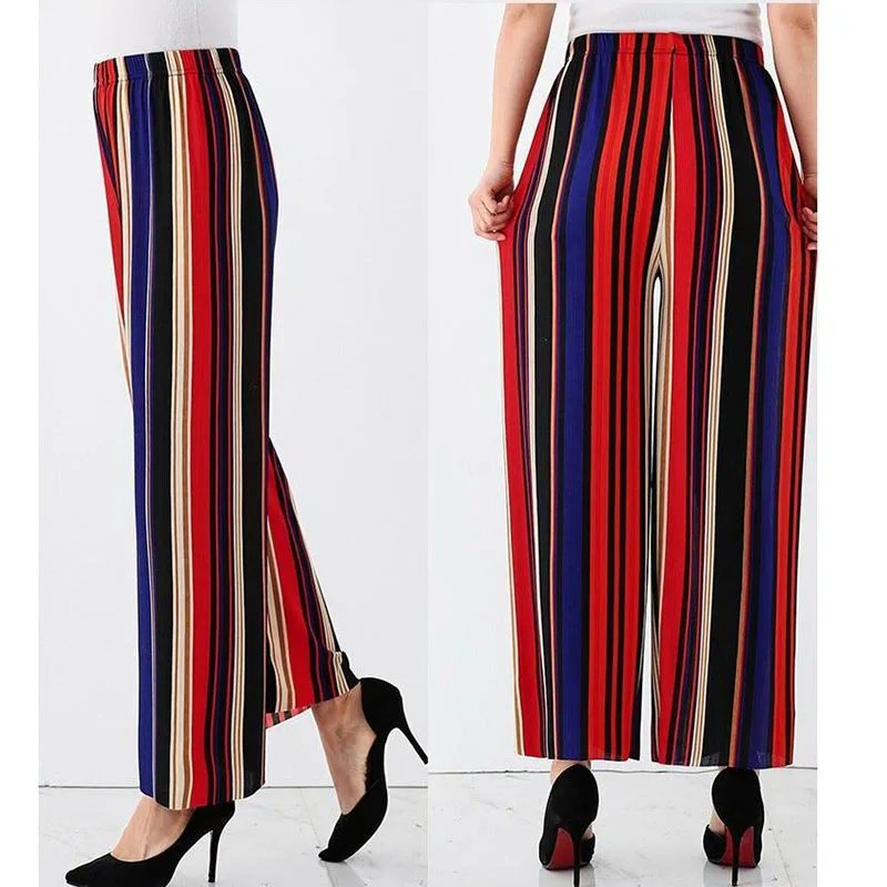 Middle-aged and Elderly 40-50-60 Women's Pants Female Trousers Elastic Waist Stripe Loose Thin Section lce silk Wide Leg Pants
Middle-aged and Elderly 40-50-60 Women's Pants Female Trousers Elastic Waist Stripe Loose Thin Section lce silk Wide Leg Pants