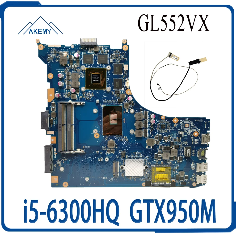 GL552VX Motherboard For Asus ROG ZX50V GL552V GL552VX Laptop motherboard GL552VW REV 2.1 Mainboard I5-6300HQ GTX950M free Cable
GL552VX Motherboard For Asus ROG ZX50V GL552V GL552VX Laptop motherboard GL552VW REV 2.1 Mainboard I5-6300HQ GTX950M free Cable