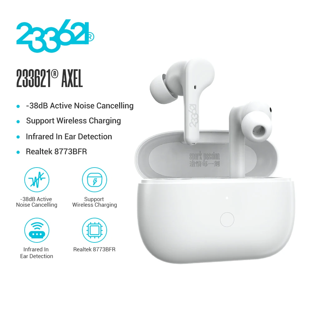 233621 AXEL ANC True Wireless Bluetooth Earbuds Noise cancelling Earphones IPX4 Waterproof Support Wireless Charging headphone
233621 AXEL ANC True Wireless Bluetooth Earbuds Noise cancelling Earphones IPX4 Waterproof Support Wireless Charging headphone