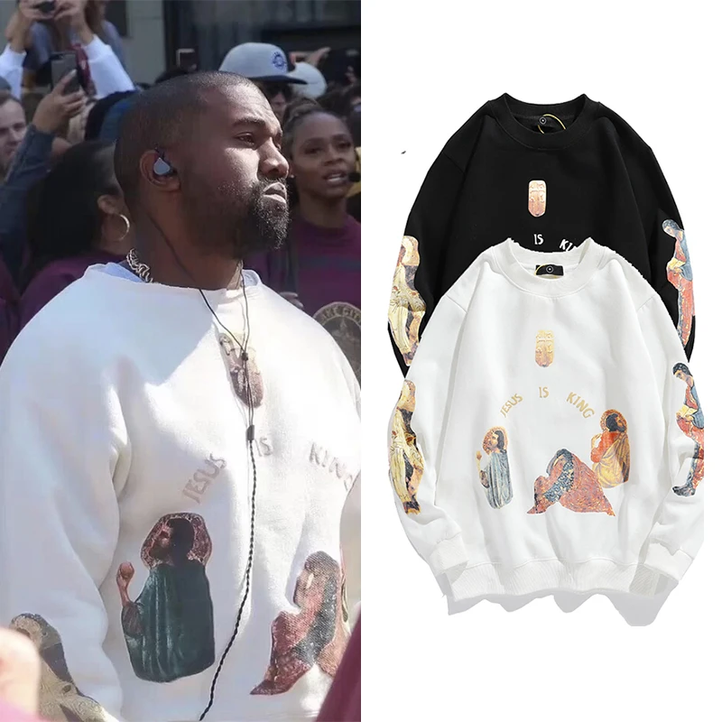 Kanye West Sweatshirts Men Streetwear Pullovers Jesus Is King Print Pullover Hoodie Plus Velvet Hip Hop Bieber Sweatshirts
Kanye West Sweatshirts Men Streetwear Pullovers Jesus Is King Print Pullover Hoodie Plus Velvet Hip Hop Bieber Sweatshirts