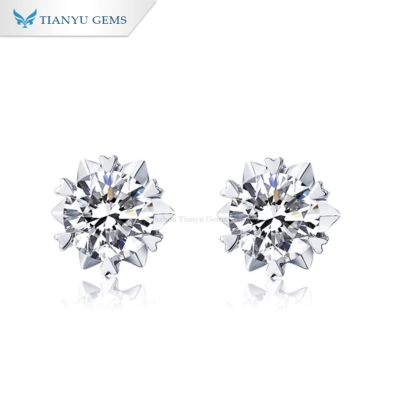 Tianyu Gems 6.5mm Moissanite Diamond Silver Stud Earrings 925 Women Jewelry Accessories Earrings 1ctw/2ctw Round Gemstone Gifts
Tianyu Gems 6.5mm Moissanite Diamond Silver Stud Earrings 925 Women Jewelry Accessories Earrings 1ctw/2ctw Round Gemstone Gifts