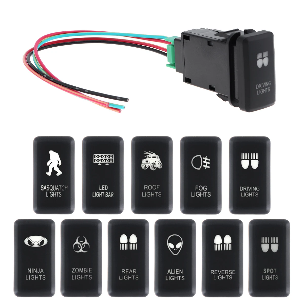 

1PC 12V UTV Car Boat Rocker Toggle Switch 20A Waterproof Lighted Switches 5 Pin ON Off For Marine ATV RZR RV Auto Truck
