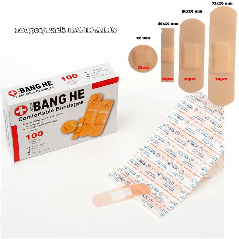 100Pcs/Pack Waterproof Wound Adhesive Paster Medical Anti-Bacteria Band Aid Bandages Sticker Home Travel Survival First Aid Kit
100Pcs/Pack Waterproof Wound Adhesive Paster Medical Anti-Bacteria Band Aid Bandages Sticker Home Travel Survival First Aid Kit