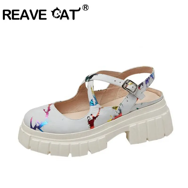 REAVE CAT 2021 Platforms Print Cross Strap Genuine Leather Spring Autumn Ladies Pumps Square Toe Fastener 6.5cm High Heels
REAVE CAT 2021 Platforms Print Cross Strap Genuine Leather Spring Autumn Ladies Pumps Square Toe Fastener 6.5cm High Heels