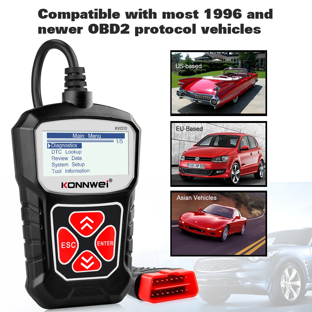 KONNWEI KW310 OBD2 Scanner for Auto OBD 2 Car Diagnostic Tool Automotive Tools Russian Language PK Elm327 | Автомобили и