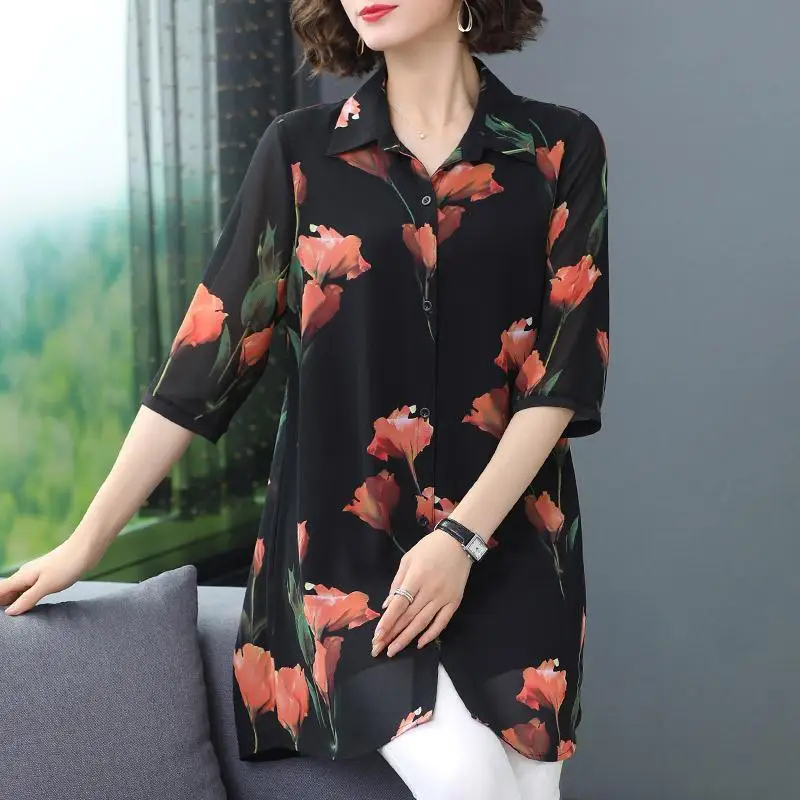 2021 Spring Summer Fashion Women Blouse 5XL Plus Size Half Sleeve Vintage Floral Print Shirt Ladies Casual Tops Femme X154
2021 Spring Summer Fashion Women Blouse 5XL Plus Size Half Sleeve Vintage Floral Print Shirt Ladies Casual Tops Femme X154