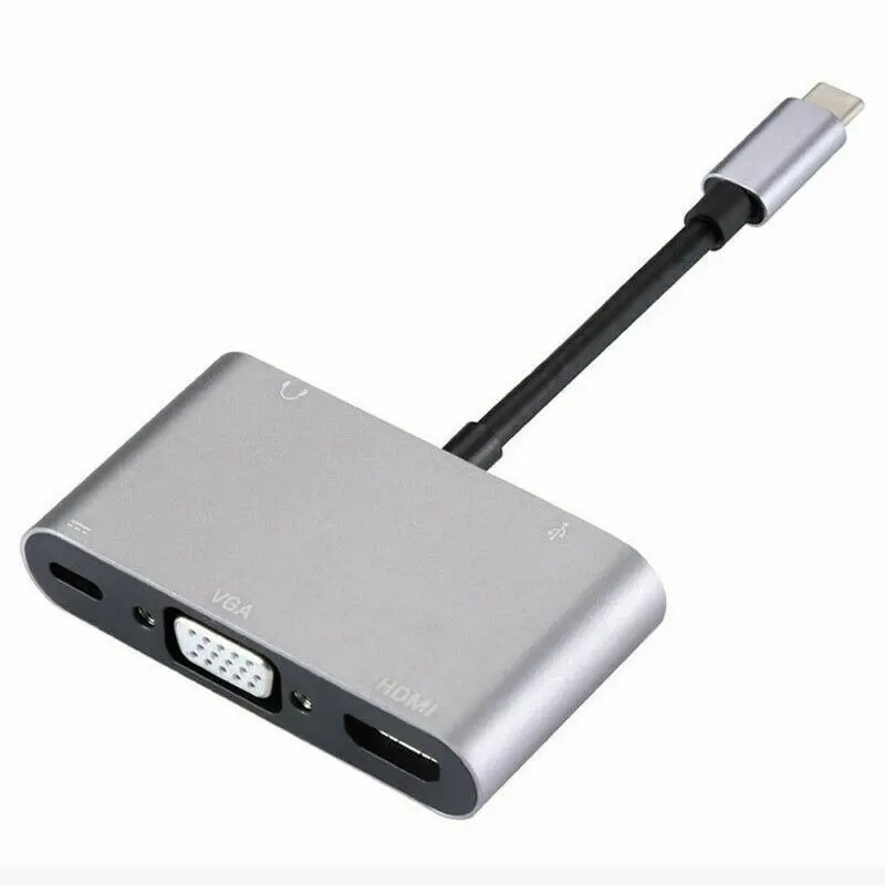 New Type C to HDMI/VGA/USB 3.0/3.5mm Audio/USB-C PD Port Adapter 5 in1 Converter Hub Typec Hdmi+Vga+Audio+Usb+PD
New Type C to HDMI/VGA/USB 3.0/3.5mm Audio/USB-C PD Port Adapter 5 in1 Converter Hub Typec Hdmi+Vga+Audio+Usb+PD