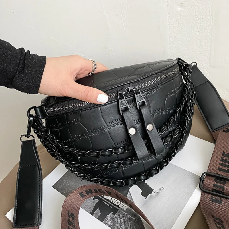 Luxury Women's Fanny Pack High Quality Waist Bag Thick Chain Shoulder Crossbody Chest Bag Female Belt Bag Designer Brand Handbag
Luxury Women's Fanny Pack High Quality Waist Bag Thick Chain Shoulder Crossbody Chest Bag Female Belt Bag Designer Brand Handbag