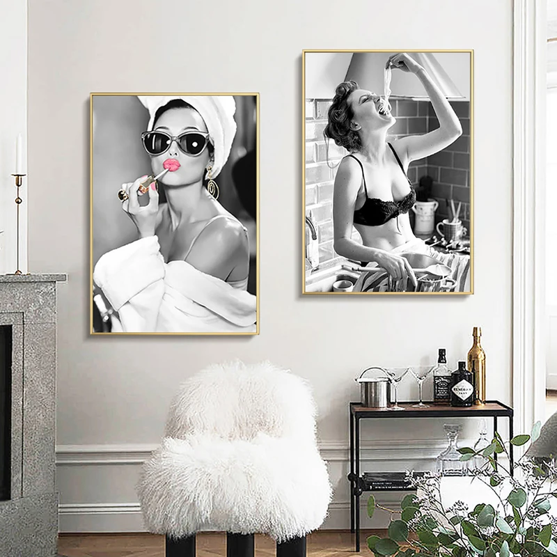 Fashion Wall Art Black White Beauty Woman Print Poster Sexy Female Scandinavian Canvas Picture Painting Modern Home Decor
Fashion Wall Art Black White Beauty Woman Print Poster Sexy Female Scandinavian Canvas Picture Painting Modern Home Decor