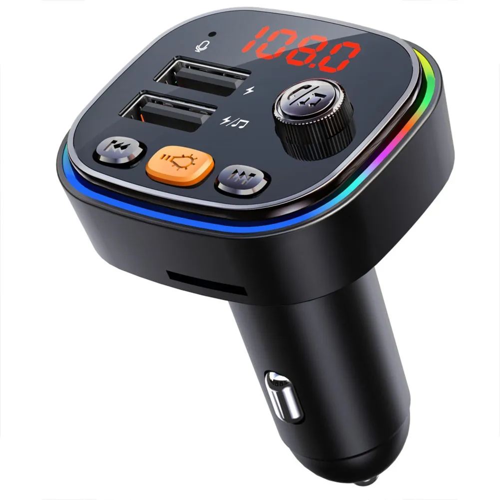 Bluetooth 5.0+EDR Wireless Car FM Transmitter MP3 Player Radio 7 Colors LED Backlit Light 5V3.1A+5V1.0A 2 USB Charger Adapter
Bluetooth 5.0+EDR Wireless Car FM Transmitter MP3 Player Radio 7 Colors LED Backlit Light 5V3.1A+5V1.0A 2 USB Charger Adapter