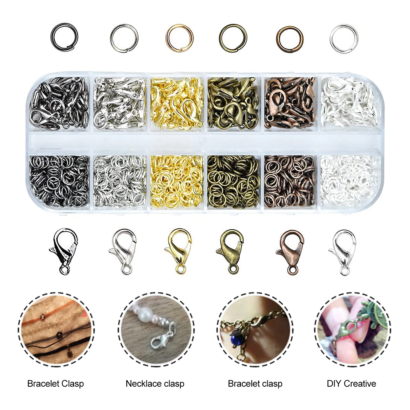 6 Colors Assorted Alloy Lobster Claw Clasps and Iron Jump Rings Jewelry Making Findings For DIY Earring Bracelet Necklace
6 Colors Assorted Alloy Lobster Claw Clasps and Iron Jump Rings Jewelry Making Findings For DIY Earring Bracelet Necklace