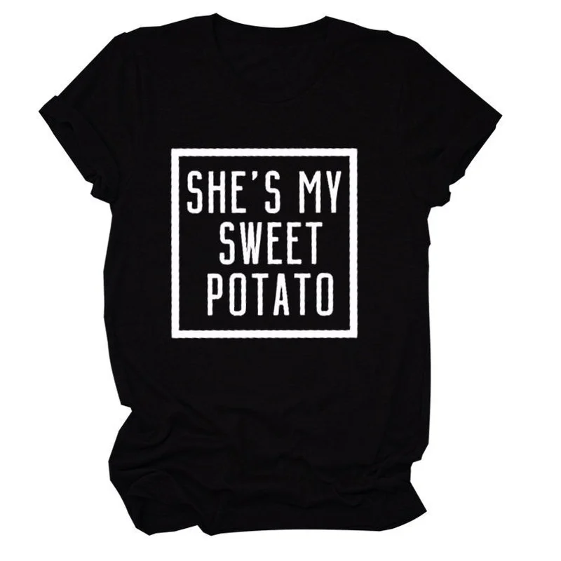 She's My Sweet Potato Letter Print Women T Shirt Short Sleeve O Neck Loose Women Tshirt Ladies Tee Shirt Tops Camisetas Mujer
She's My Sweet Potato Letter Print Women T Shirt Short Sleeve O Neck Loose Women Tshirt Ladies Tee Shirt Tops Camisetas Mujer