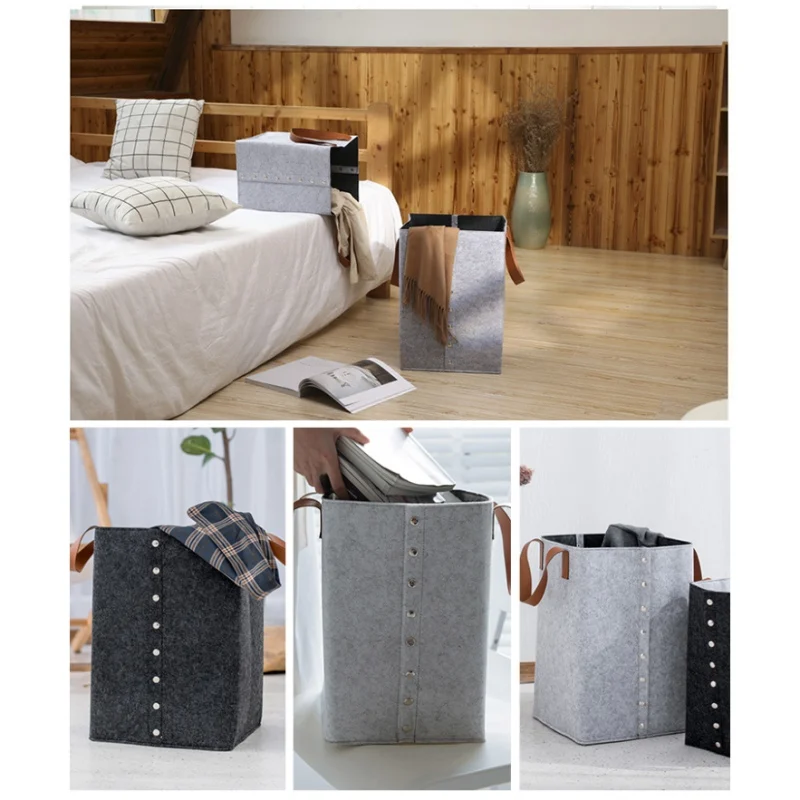 Household Folding Felt Storage Basket Black Large Detachable Laundry Basket For Home Bathroom Clothes BY7YB17
Household Folding Felt Storage Basket Black Large Detachable Laundry Basket For Home Bathroom Clothes BY7YB17