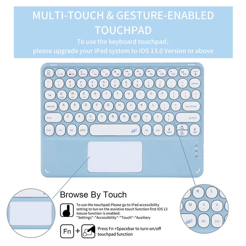 For iPad 9.7 2017 2018 2019 10.2 5th 6th 7th Generation Bluetooth Keyboard Case for iPad Air 3 4 Pro 9.7 10.5 11 Cover
For iPad 9.7 2017 2018 2019 10.2 5th 6th 7th Generation Bluetooth Keyboard Case for iPad Air 3 4 Pro 9.7 10.5 11 Cover