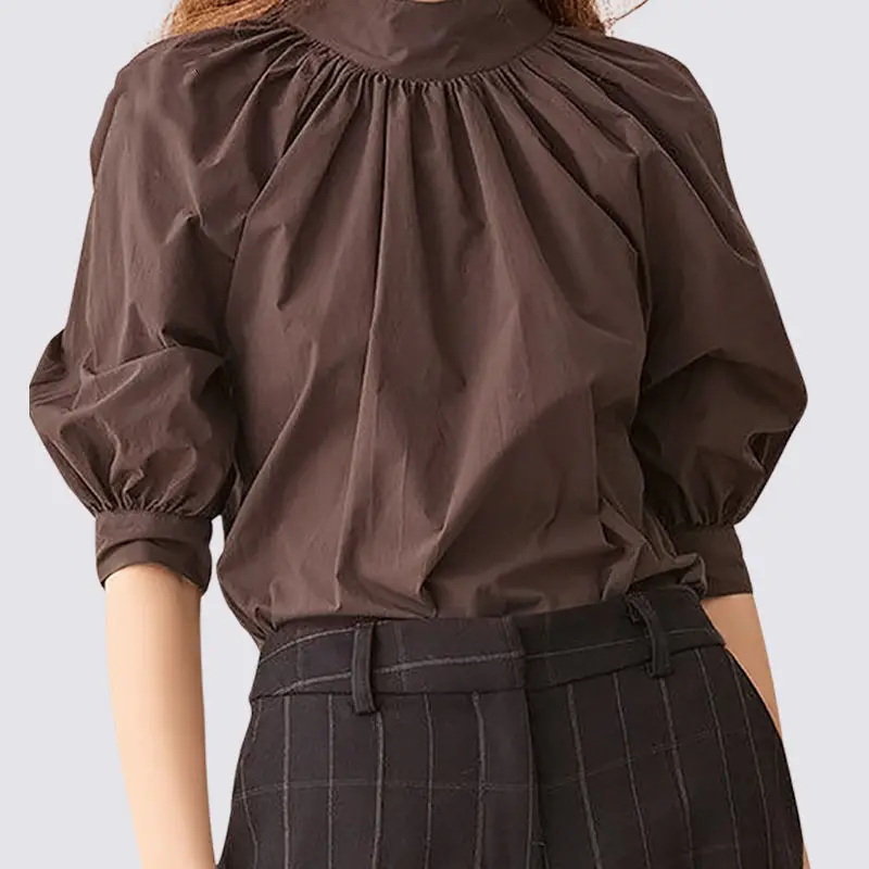 Fashion French Design Sense Niche Shirt Women Spring 2021 New Five-Point Sleeve Stand-Up Collar Slim Top Befree Harajuku Vintage
Fashion French Design Sense Niche Shirt Women Spring 2021 New Five-Point Sleeve Stand-Up Collar Slim Top Befree Harajuku Vintage