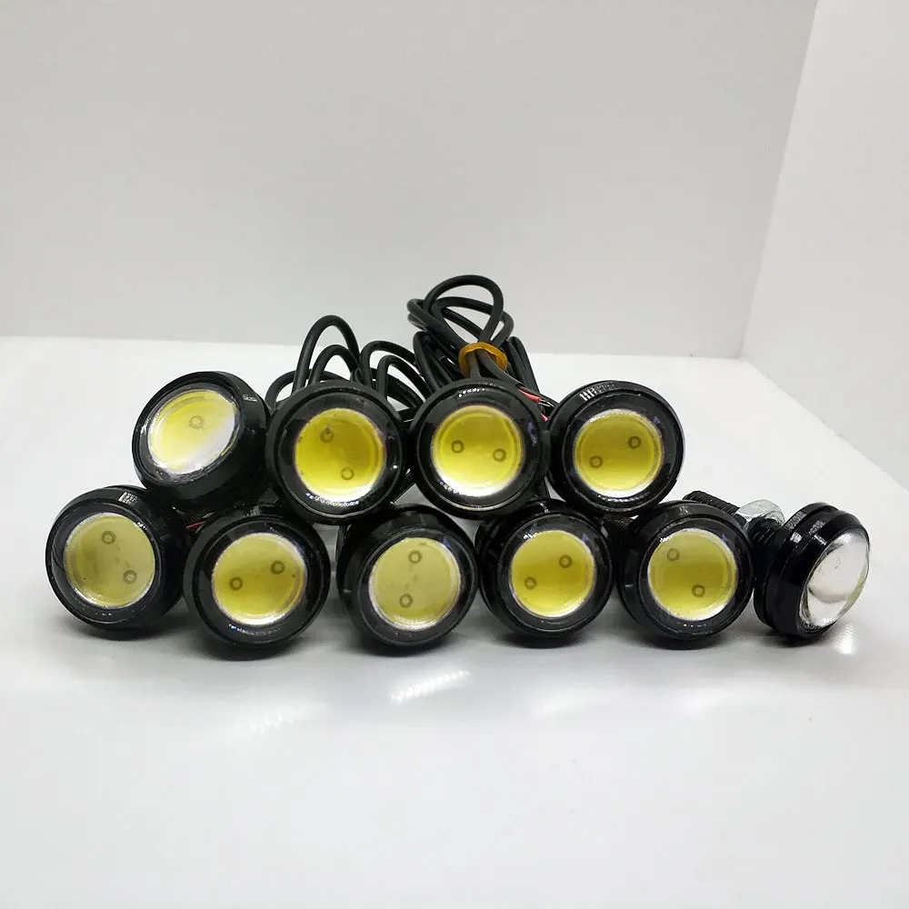 

10pcs Daytime Running Lights Source Backup Reversing Parking Signal Lamp Waterproof 18-23mm black/sliver Led Eagle Eye Light