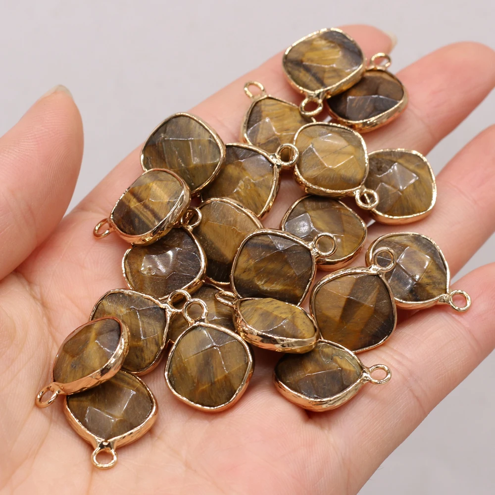 Natural Tiger Eye Stone Irregular Round Plating Golden Faceted Pendant Charms For Jewelry Making Necklace Bracelet Size 15x20mm
Natural Tiger Eye Stone Irregular Round Plating Golden Faceted Pendant Charms For Jewelry Making Necklace Bracelet Size 15x20mm