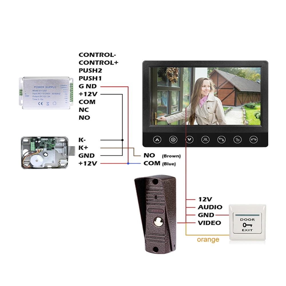 

AVATA Video Intercom 1200TVL For Home Security Metal IP65 Rainproof IR Doorbell And Display With Call Unlock Monitor Function
