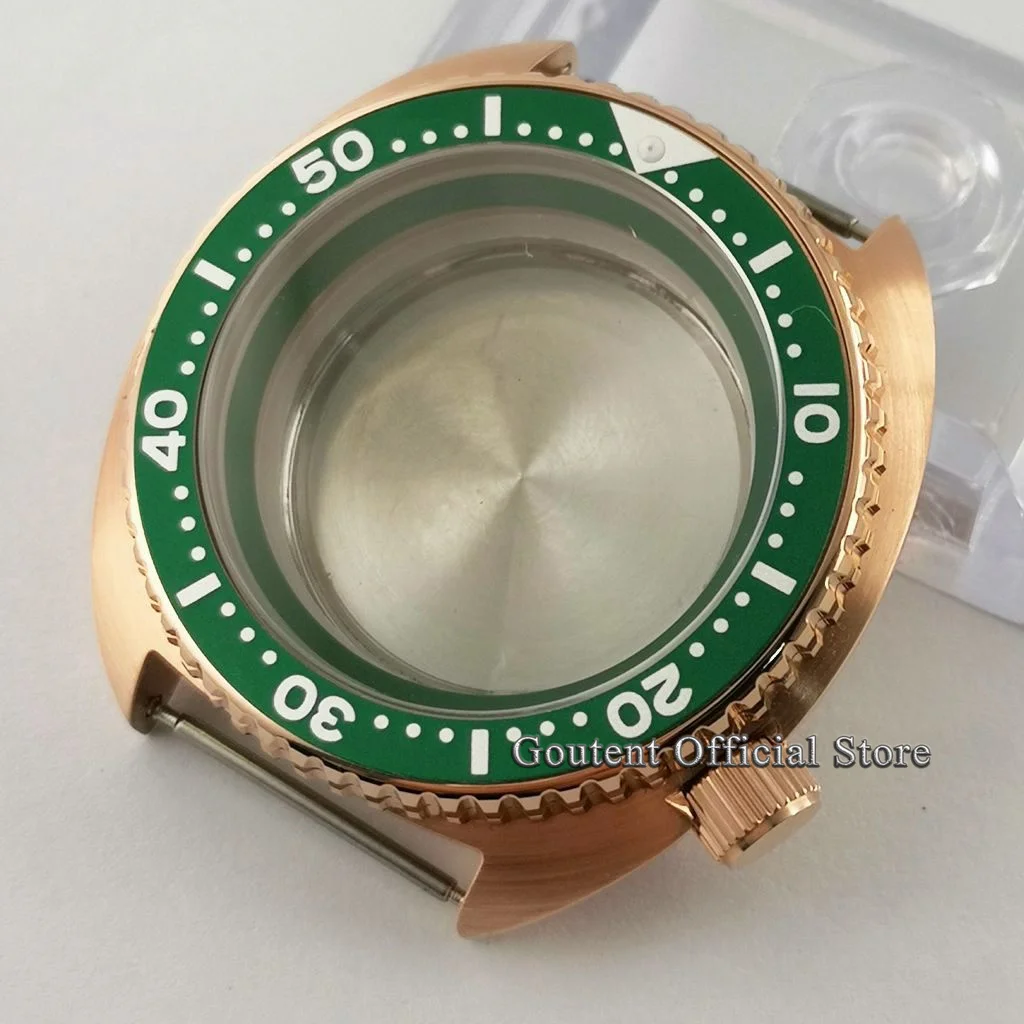 New Goutent 45mm Rose Gold Watch Case Green Alloy Bezel Insert Green Ring Sapphire glass Fit NH35 NH36 Movement
New Goutent 45mm Rose Gold Watch Case Green Alloy Bezel Insert Green Ring Sapphire glass Fit NH35 NH36 Movement