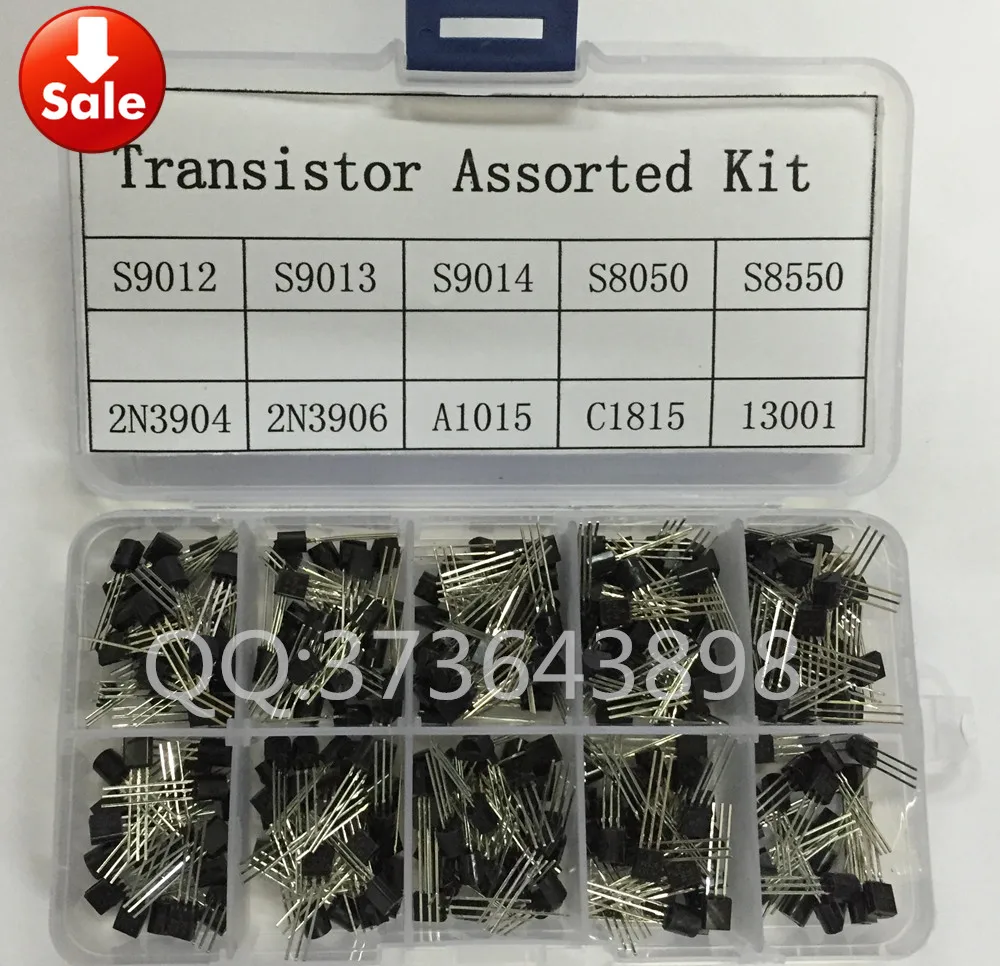 10value 200PCS S9012 S9013 S9014 S8050 S8550 2N3904 2N3906 A1015 C1815 13001 Transistor Assortment Kit Transistors Box Pack
10value 200PCS S9012 S9013 S9014 S8050 S8550 2N3904 2N3906 A1015 C1815 13001 Transistor Assortment Kit Transistors Box Pack