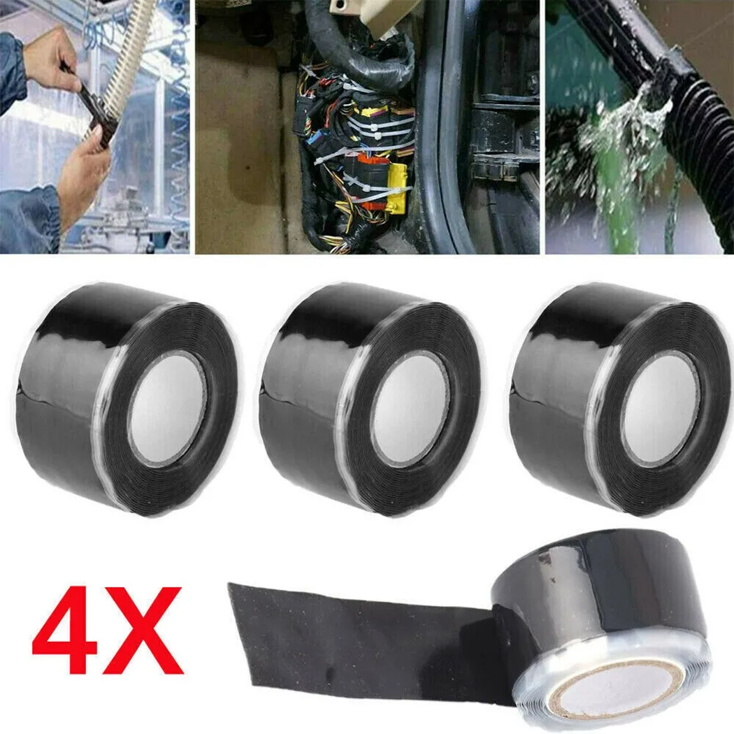 4pcs Waterproof Performance Repair Tape Strong Black Rubber Silicone Bonding Tape Self Fusing Wire Tape Hot!Fast Shipping
4pcs Waterproof Performance Repair Tape Strong Black Rubber Silicone Bonding Tape Self Fusing Wire Tape Hot!Fast Shipping