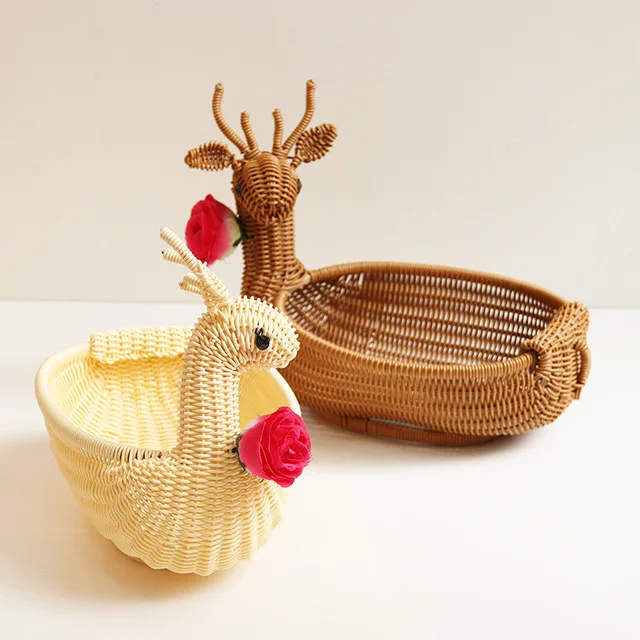 Exquisite animal decoration basket storage basket storage basket rattan woven storage fruit snack decorative basket
Exquisite animal decoration basket storage basket storage basket rattan woven storage fruit snack decorative basket