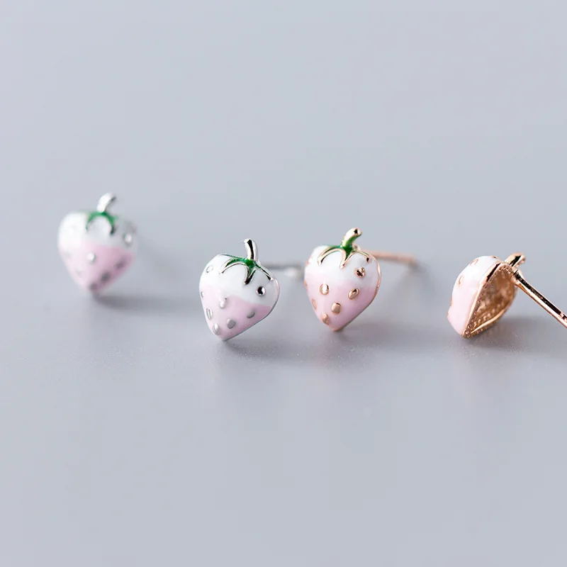 925 Sterling Silver Pink Enamel Mushroom Strawberry Stud Earring for Fashion Women Part Cute Fine Jewelry Accessories
925 Sterling Silver Pink Enamel Mushroom Strawberry Stud Earring for Fashion Women Part Cute Fine Jewelry Accessories