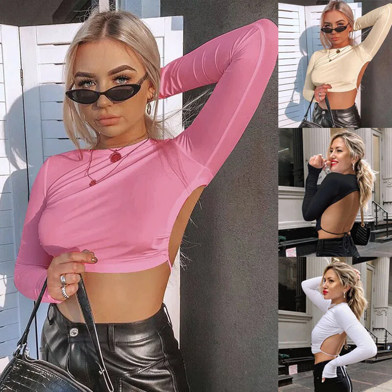 ICCLEK 2021 New Slim Top Sexy Halter Strap Long-sleeved Solid Color T-shirt Female Hot Style Women's Clothing
ICCLEK 2021 New Slim Top Sexy Halter Strap Long-sleeved Solid Color T-shirt Female Hot Style Women's Clothing