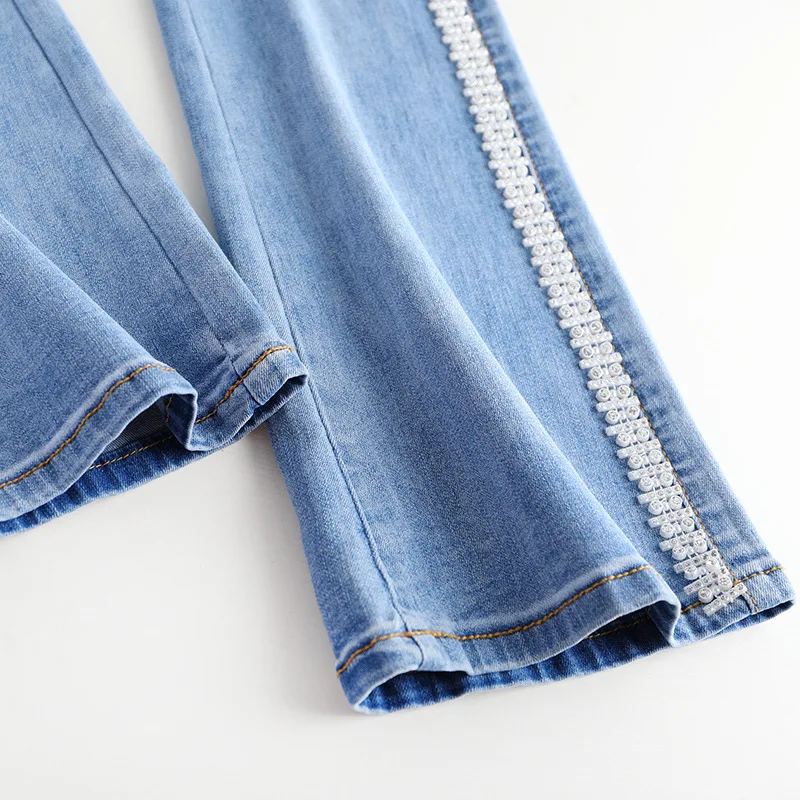 FERZIGE Autumn New High-Waist Beaded Micro-Flared Long Jeans For Women's Style Song 2021 Stretch Slim Slimming Pants
FERZIGE Autumn New High-Waist Beaded Micro-Flared Long Jeans For Women's Style Song 2021 Stretch Slim Slimming Pants