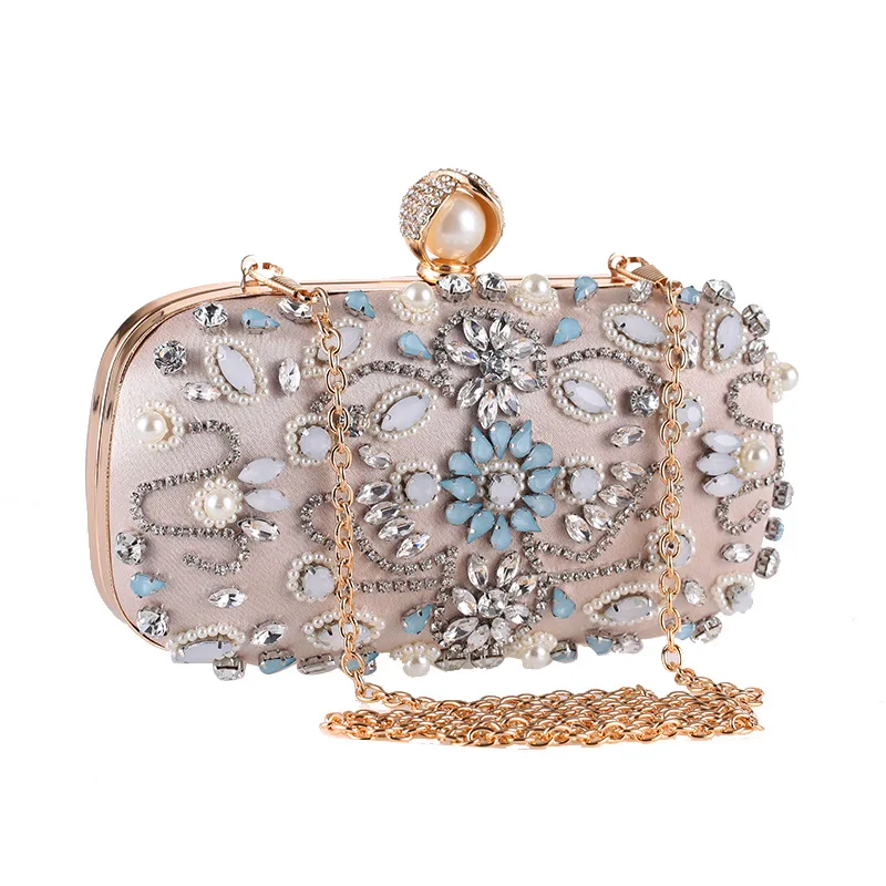 Handmade Diamond Rhinestone Evening Clutch Ladies Pearl Beaded Evening Party Handbag Women Chain Messenger Bag High Quality
Handmade Diamond Rhinestone Evening Clutch Ladies Pearl Beaded Evening Party Handbag Women Chain Messenger Bag High Quality