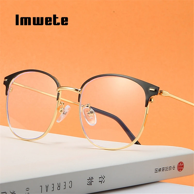 Imwete Anti Blue Light Glasses Frame Men Women Cat Eye Design Computer Eyeglasses Metal Frames Gold Silver Black Spectacles
Imwete Anti Blue Light Glasses Frame Men Women Cat Eye Design Computer Eyeglasses Metal Frames Gold Silver Black Spectacles