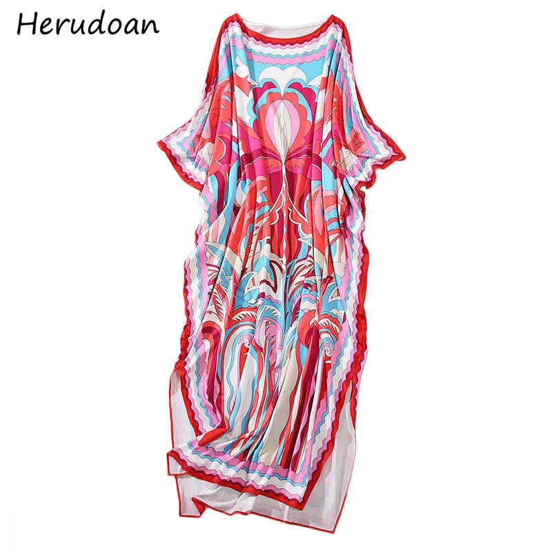 Herudoan Autumn vintage Holidays Long Loose Dress Women Fashion Designer O-Neck Batwing Sleeve Printing Ladies Maxi Dress
Herudoan Autumn vintage Holidays Long Loose Dress Women Fashion Designer O-Neck Batwing Sleeve Printing Ladies Maxi Dress