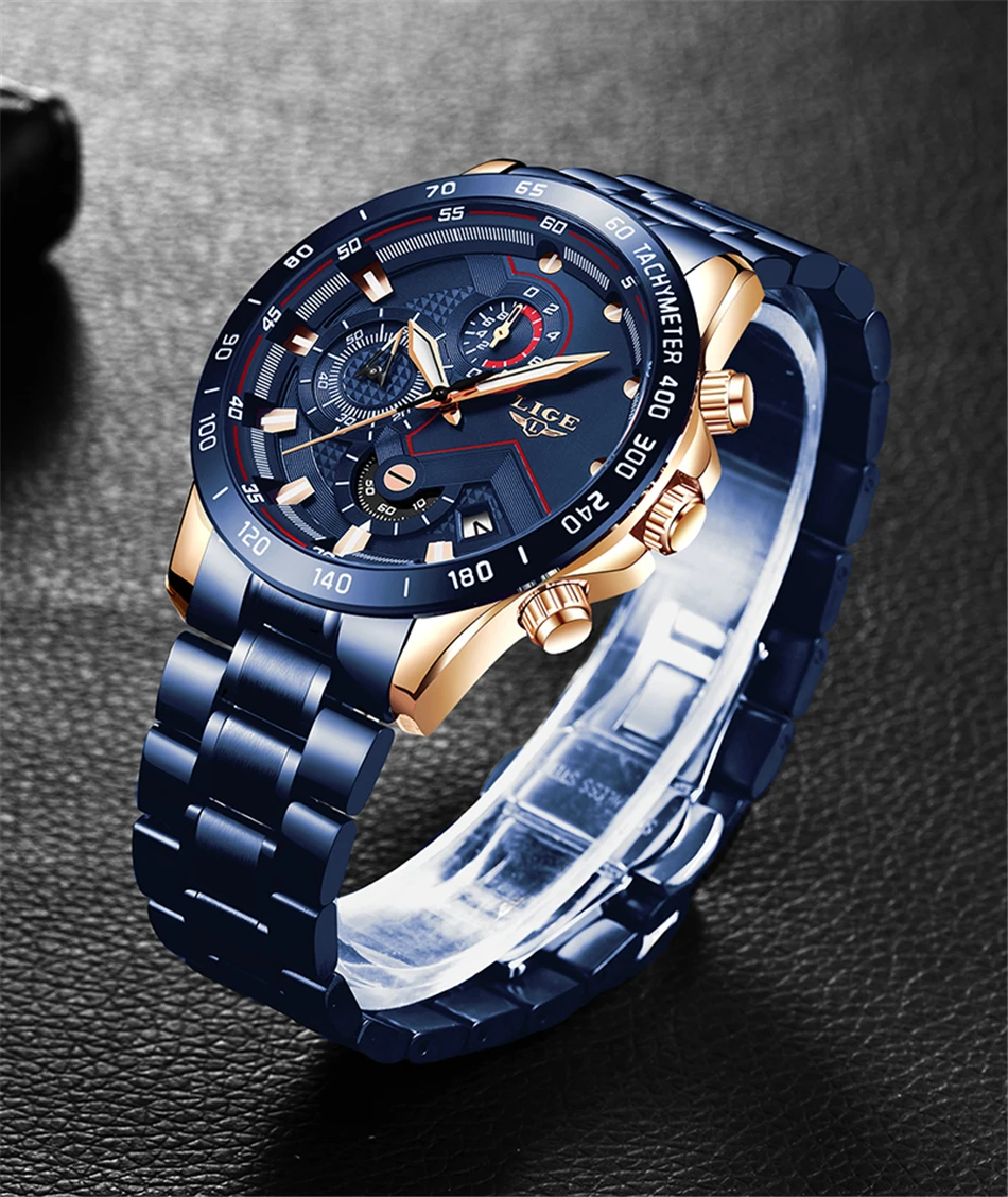 LIGE New Fashion Blue Watch Mens Watches Top Brand Luxury Watch Quartz Clock Men Waterproof Sport Chronograph Relogio Masculino
LIGE New Fashion Blue Watch Mens Watches Top Brand Luxury Watch Quartz Clock Men Waterproof Sport Chronograph Relogio Masculino